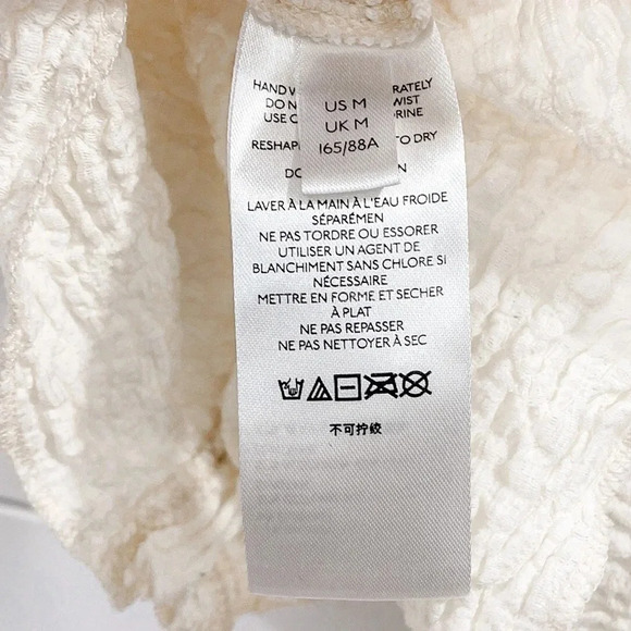 Urban Outfitters Off-White Wrinkle Crop Top Size Medium - Picture 9 of 9